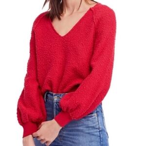 Free people red sweater
